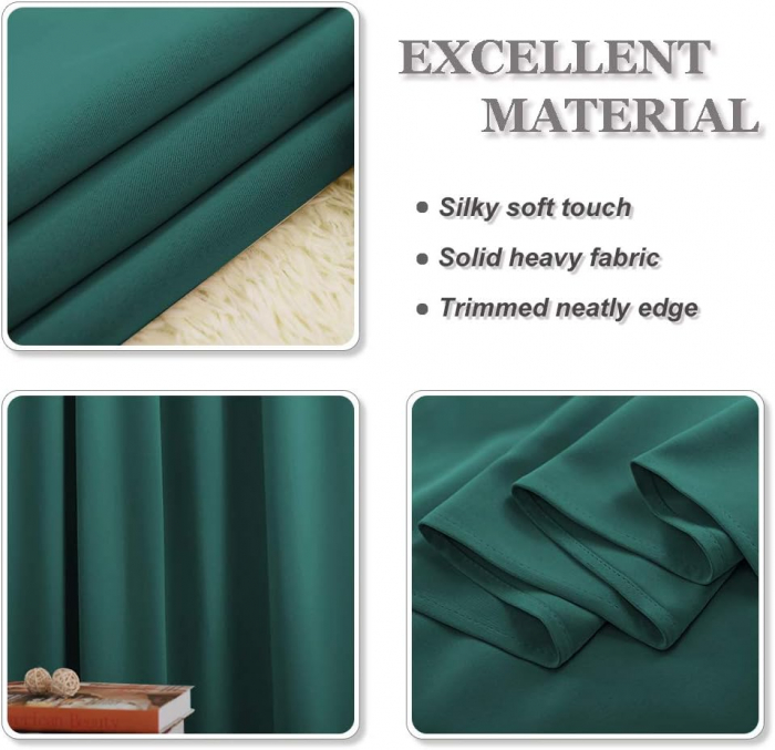 Set draperii Pony Dance, Verde închis, 2 buc 160 x 140, cu rejansă [4]