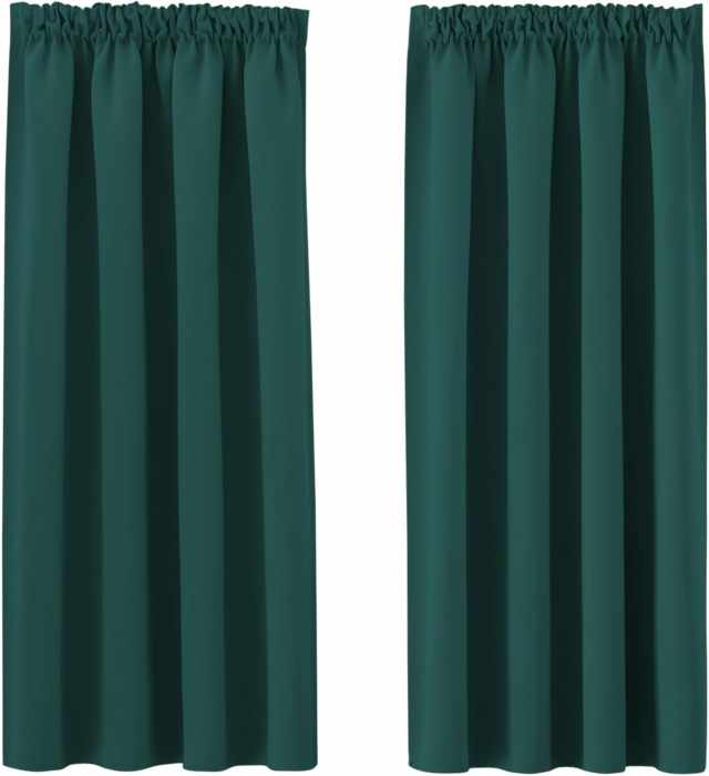 Set draperii Pony Dance, Verde închis, 2 buc 160 x 140, cu rejansă [2]