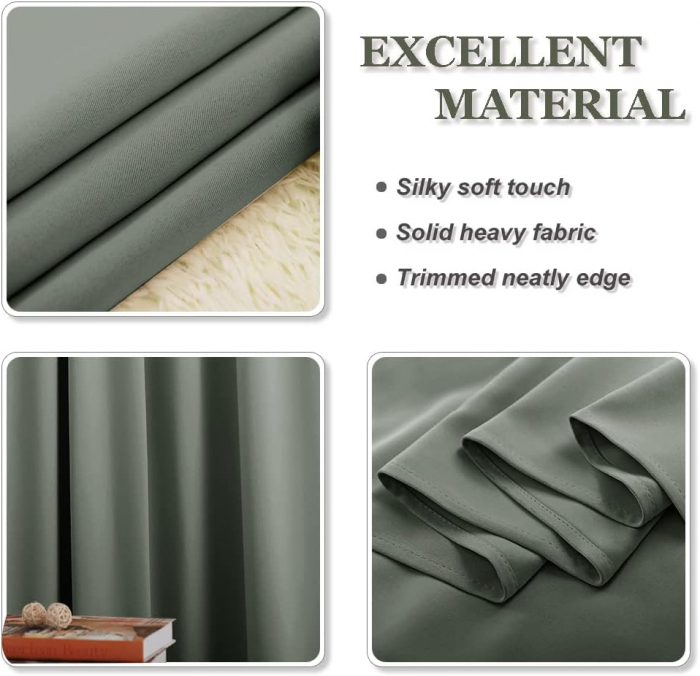 Set draperii Pony Dance, Verde închis, 2 buc 220 x 140, cu resansă [4]