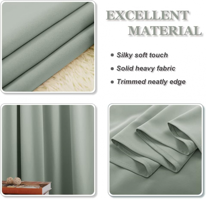 Set draperii Pony Dance, Verde pal , 2 buc  158 x 106, cu inele [5]