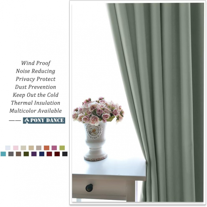 Set draperii Pony Dance, Verde pal 2 buc 260 x 140 [6]