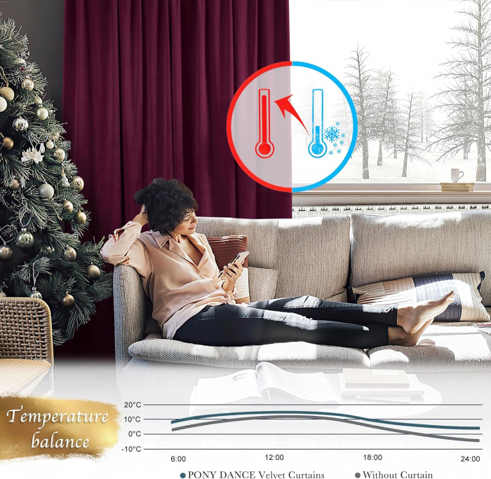 Set draperii Pony Dance, Violet (vin roșu), 2 buc 260 x 132, rejansă, [7]