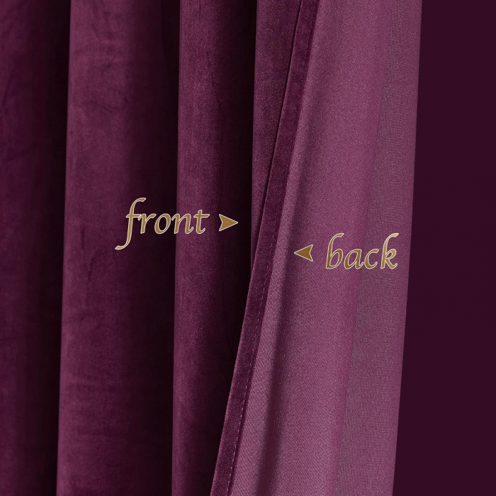 Set draperii Pony Dance, Violet (vin roșu), 2 buc 260 x 132, rejansă, [3]