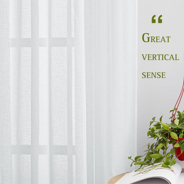 Set Perdele PONY DANCE Semi-transparent, alb 260 x B 140 cm , cu rejansă [6]