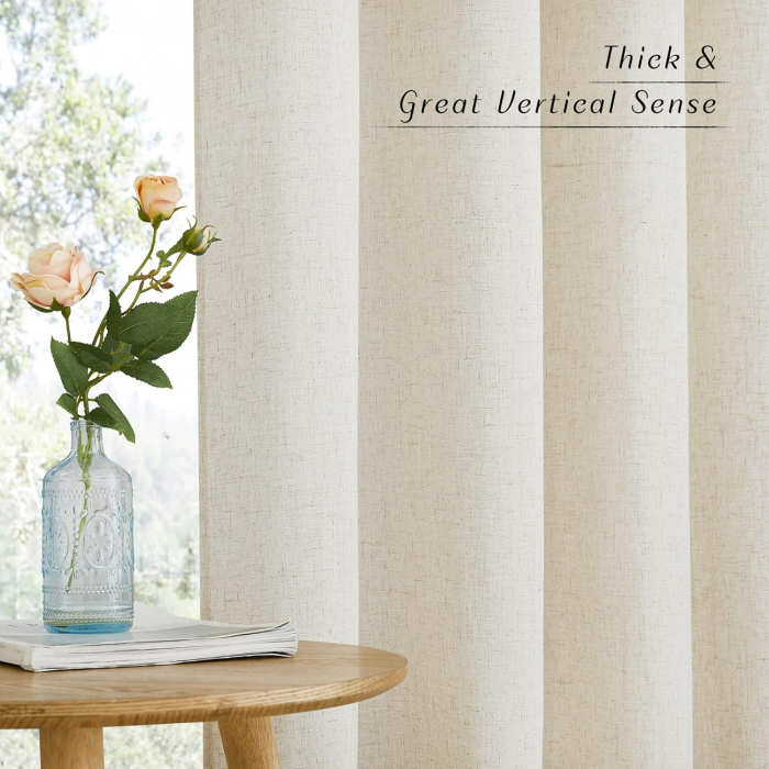 Set Perdele PONY DANCE Semi-transparent, bej  245 x B 140 cm , cu rejansă [8]