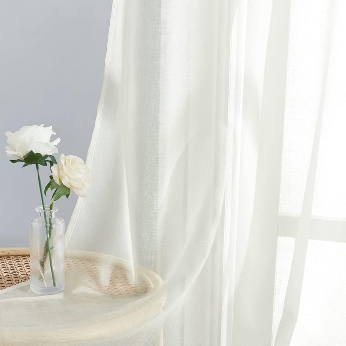 Set Perdele PONY DANCE Semi-transparent, crem  245 x B 140 cm , cu rejansă [3]