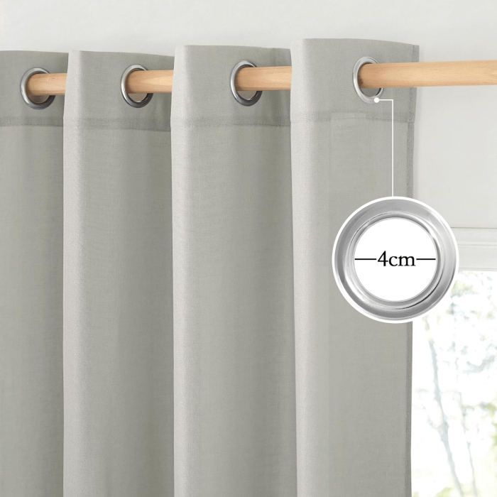 Set Perdele PONY DANCE Semi-transparent, verde deschis 245 x B 140 cm , cu inele [6]