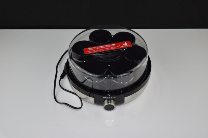 Severin Aparat pentru preparat iaurt, mașină digitală de iaurt cu 5 programe automate pentru iaurt făcut acasă, include 7 pahare de iaurt cu capac, fără BPA, JG 3521 - CA NOU [7]