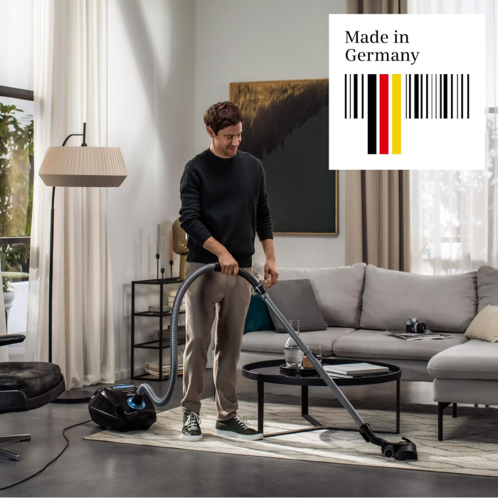 Siemens VSQ5X1230 – Aspirator „Q5.0 extreme silencePower”, Clasa de eficiență energetică B, 850 W, sac vacuum 4 L, filtru de înaltă performanță pentru igienă, culoare negru, fără sac suplimentar [4]