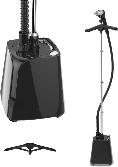 SteamOne H18B – Aburitor vertical și de călătorie, putere 1800 W, rezervor apă 1,8 L, ușor de manevrat cu 4 roți, timp de încălzire 60 secunde, supapă anti-calcar, furtun cu protecție triplă la căldur [1]