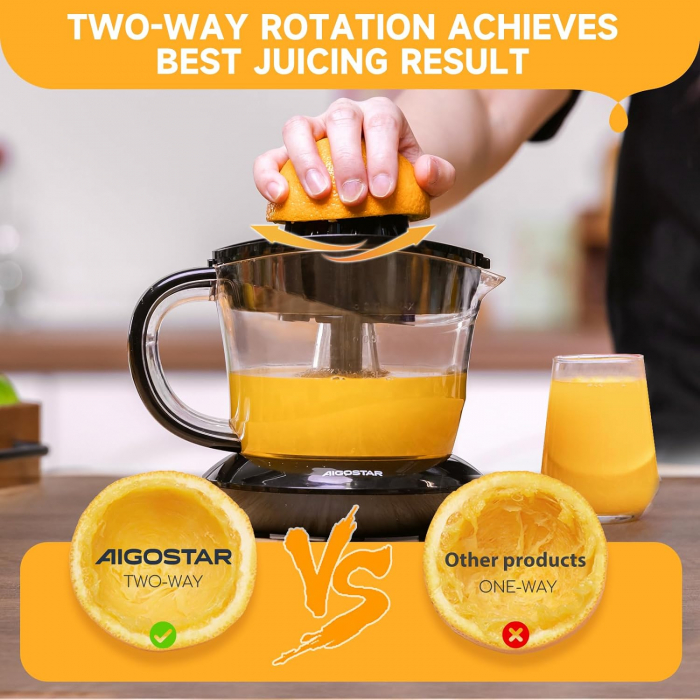 Storcător de Suc Electric cu 2 Conuri,Aigostar,  40W, 0,7L, Fără BPA - CA NOU [3]