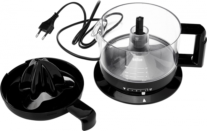 Storcător Electric, Braun TributeCollection CJ3000 BK -  20 W, 350 ml, Cantitate de Pulpă Reglabilă, Potrivit pentru Mașina de Spălat Vase, Negru -CA NOU [2]
