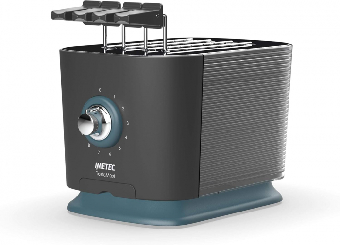 TostaMaxi Imetec, Toaster cu 2 Fante Extra Mari și Cleme pentru Pâine Extra Grosă, 10 Nivele de Rumenire, Timer cu Oprire Automată, Sertar pentru Miezuri, 600W [2]