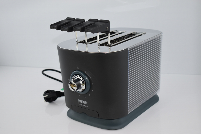 TostaMaxi Imetec, Toaster cu 2 Fante Extra Mari și Cleme pentru Pâine Extra Grosă, 10 Nivele de Rumenire, Timer cu Oprire Automată, Sertar pentru Miezuri, 600W [8]