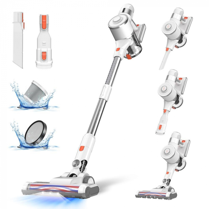 Ultenic Aspirator fără fir U10 Pro, Aspirator fără fir puternic 30Kpa/400W, Ușor, LED, 4 în 1 Aspirator fără sac ideal pentru părul de animale, covoare, canapele, mașini. - CA NOU [1]