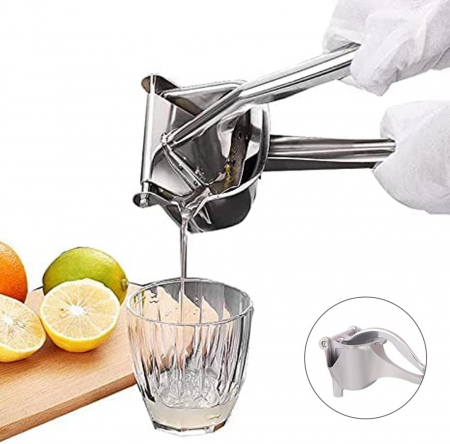 Presă manuală pentru fructe, aluminiu, Argintiu - CA NOU [4]