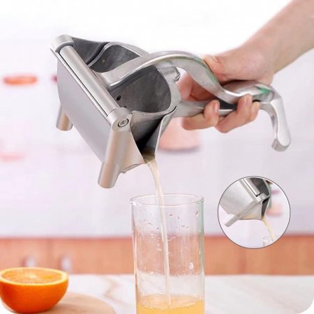 Presă manuală pentru fructe, aluminiu, Argintiu - CA NOU [2]