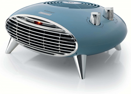 Ariete 8211 Aerotermă de masă, Încălzitor electric, 2000 W, Termostat, silențios, Grilaj și picioare cromate, Albastru deschis -CA NOU [0]