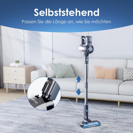 Aspirator fără Fir 6-1 cu Acumulator Detașabil, Lumină LED, Aspirator de Mână pentru Pardoseli Dure, Covor, Plăci de Marmură, Păr de Animale - BUN [3]