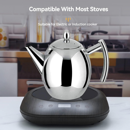 Ceainic din oțel inoxidabil de 1L cu infuzor (Ceainic Japonez), ibric pentru cafea, ceainic pentru plită [1]