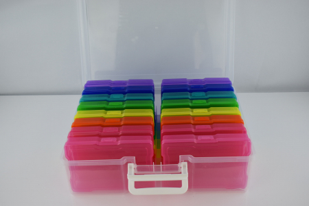 Cutie de Depozitare Novelinks cu Capac și Mâner, 16 Cutii Mici Colorate pentru Depozitarea Accesoriilor de Meșteșug, Fotografii și Alte Utensile, Plastic, 17 x 11 cm - CA NOU [6]