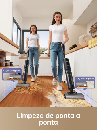 Dreame H12 Pro – Aspirator umed/uscat fără fir, cu perie pentru margini, funcție de auto-curățare, detectare murdărie, afișaj LED, autonomie până la 35 min, rezervor apă 900 ml, pentru pardoseli dure [4]