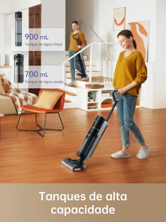 Dreame H12 Pro – Aspirator umed/uscat fără fir, cu perie pentru margini, funcție de auto-curățare, detectare murdărie, afișaj LED, autonomie până la 35 min, rezervor apă 900 ml, pentru pardoseli dure [2]