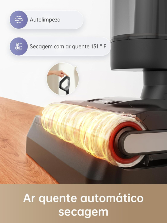 Dreame H12 Pro – Aspirator umed/uscat fără fir, cu perie pentru margini, funcție de auto-curățare, detectare murdărie, afișaj LED, autonomie până la 35 min, rezervor apă 900 ml, pentru pardoseli dure [1]