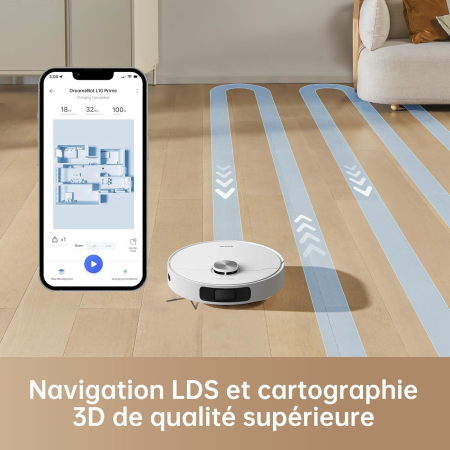 Dreame L10 Prime – Robot aspirator cu ridicare mop 7 mm, curățare automată, navigație LDS, cartografiere 3D, putere de aspirare 4000 Pa, control Wi-Fi / aplicație / Alexa, ideal pentru păr de animale [2]