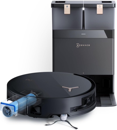 ASPIRATOARE ROBOT - ECOVACS DEEBOT X8 PRO Omni – Robot aspirator cu funcție mop, OZMO Scooter cu mop continuu și auto-curățare, putere de aspirare 18.000 Pa, stație 12‑în‑1, curățare mop cu apă caldă 40‑75 °C, sistem YIK