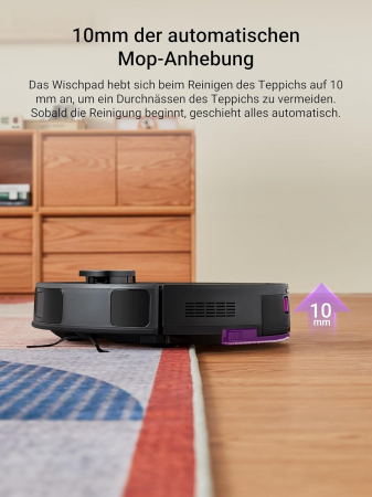 EUREKA E10s DE – Robot aspirator și mop + Stație de aspirare fără sac Multi-Cyclone (4000 Pa, detectare covoare și ridicare mop, navigație LiDAR, ideal împotriva părului de animale [4]