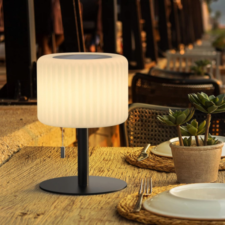 Lampă de masă fără fir pentru exterior, încărcabilă prin USB și solar, impermeabilă IP44, pentru grădină, balcon, restaurant. [7]