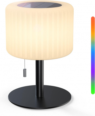 Lampă de masă fără fir pentru exterior, încărcabilă prin USB și solar, impermeabilă IP44, pentru grădină, balcon, restaurant. [0]