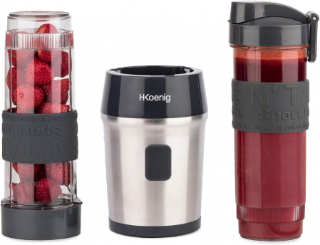 Blender mini H.Koenig Smoothie Maker SMOO9 - 300 de Wați - 570 ml - Oțel Inoxidabil - CA NOU [0]