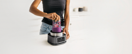 Mixer Ninja Foodi Power Nutri 2 în 1 BLANDER & MIXER Programe Automate, recipient de 700 ml și Bol de 400 ml cu Amestecător Puternic, 1100W, Argintiu - CA NOU  [2]