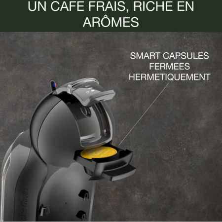 NESCAFE DOLCE GUSTO Mini Me KP1238 – Cafetieră cu capsule, băuturi calde și reci, 15 bari, rezervor 0,8 L, Eco-Mode, negru/antracit [2]