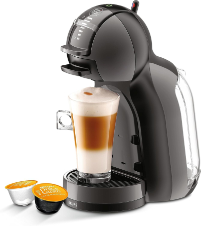 APARATE DE CAFEA - NESCAFE DOLCE GUSTO Mini Me KP1238 – Cafetieră cu capsule, băuturi calde și reci, 15 bari, rezervor 0,8 L, Eco-Mode, negru/antracit