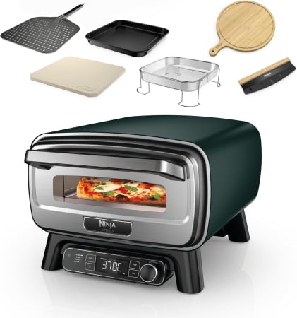 PROMOȚII - Ninja Artisan Cuptor Pizza de Exterior și Friteuză cu Aer Cald, 4 Funcții
