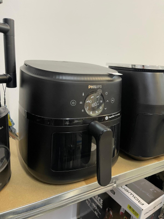 Philips Airfryer Seria 2000, 6.2L – Putere 1700W, Fereastră de gătit, Tehnologie RapidAir, Ecran tactil digital, 13 opțiuni de gătit, până la 90% mai puțină grăsime, Negru (NA230/00) [2]