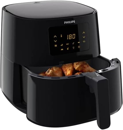 ACCESORII PENTRU GĂTIT ȘI COPT - Philips Essential Airfryer XL HD9270/90 – Friteuză cu aer cald Rapid Air, 6,2 L, 2000 W, 5 porții, negru