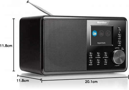 Radio digital Karcher DAB 3000 (DAB Plus, FM-RDS/DAB+, Intrare AUX, Ceas deșteptător cu alarmă duală -CA NOU [1]