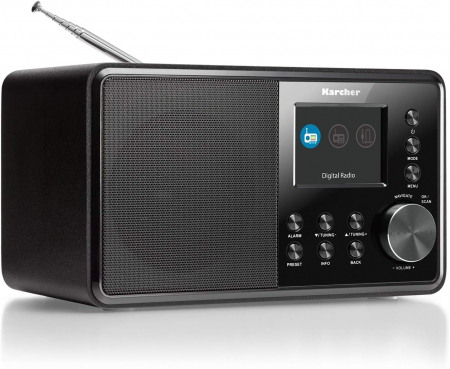 Radio digital Karcher DAB 3000 (DAB Plus, FM-RDS/DAB+, Intrare AUX, Ceas deșteptător cu alarmă duală -CA NOU [0]