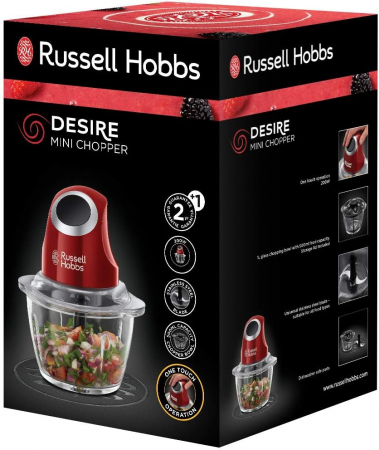 Robot de Bucătărie Russell Hobbs 24730-56 Desire, 2 Viteze, Roșu/Negru 200W - CA NOU [1]