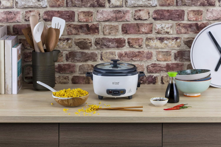 Russell Hobbs oală de gătit orez  0,8l inclusiv cuptor cu abur - inel de fierbere, funcție de menținere la cald, lingură pentru orez și pahar de măsurare, oală pentru legume și pește etc. - FOARTE BUN [5]