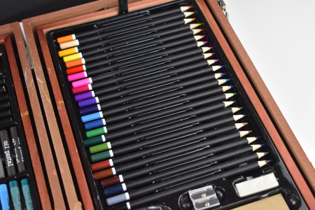 Set de pictură pentru copii KINSPORY, 174 piese, cutie din lemn, culori deluxe, pentru fete de la 3 la 12 ani -BUN [2]