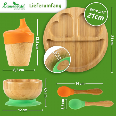 Set de veselă pentru copii din bambus,LUMOVERDA-CU PARTICULARITĂȚI [1]