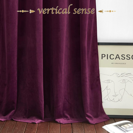 Set draperii Pony Dance, Violet (vin roșu), 2 buc 260 x 132, rejansă, [4]