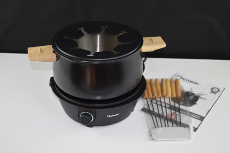 Set fondue Bestron, fondue electric pentru 8 persoane, include 8 furculițe și termostat reglabil, protecție anti-stropire - CA NOU [2]
