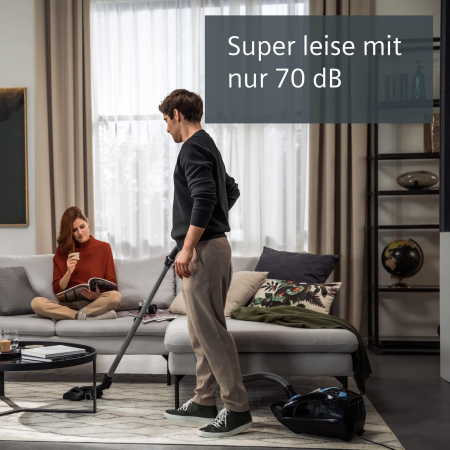 Siemens VSQ5X1230 – Aspirator „Q5.0 extreme silencePower”, Clasa de eficiență energetică B, 850 W, sac vacuum 4 L, filtru de înaltă performanță pentru igienă, culoare negru, fără sac suplimentar [5]