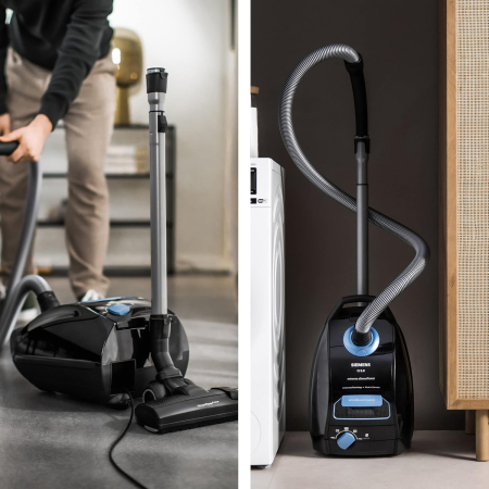 Siemens VSQ5X1230 – Aspirator „Q5.0 extreme silencePower”, Clasa de eficiență energetică B, 850 W, sac vacuum 4 L, filtru de înaltă performanță pentru igienă, culoare negru, fără sac suplimentar [4]